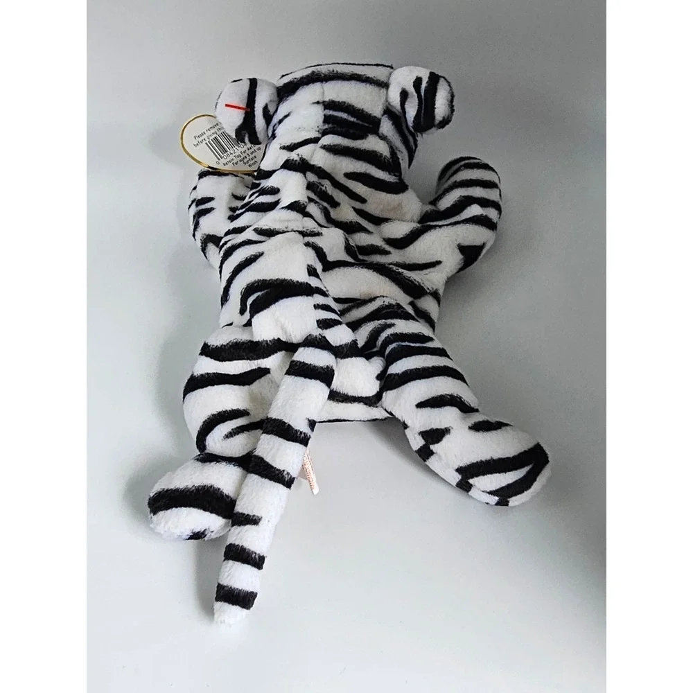 Ty Beanie Babies Blizzard White Tiger Plush 1996 Blue Eyes Heart Tag 4163
